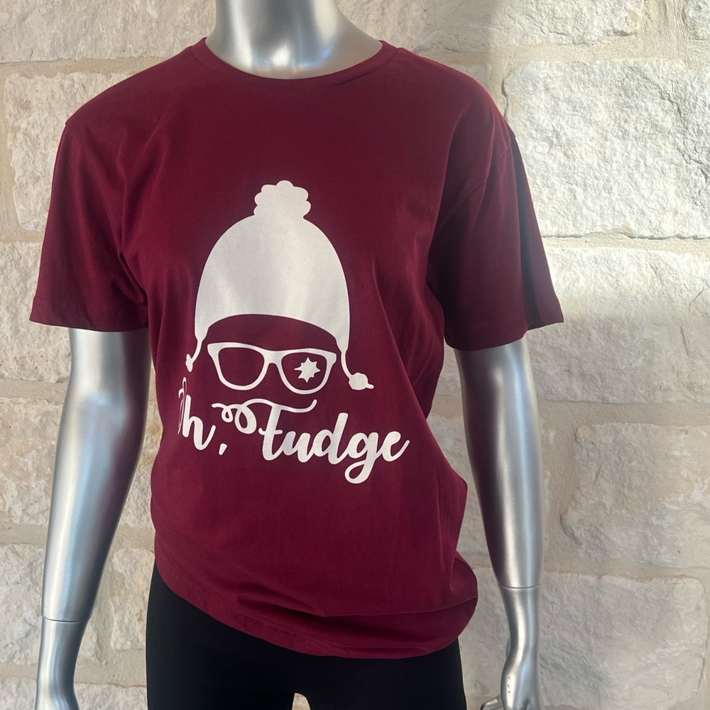 Oh, Fudge! Burgundy Christmas Story Tee | Funny Holiday Graphic Shirt
